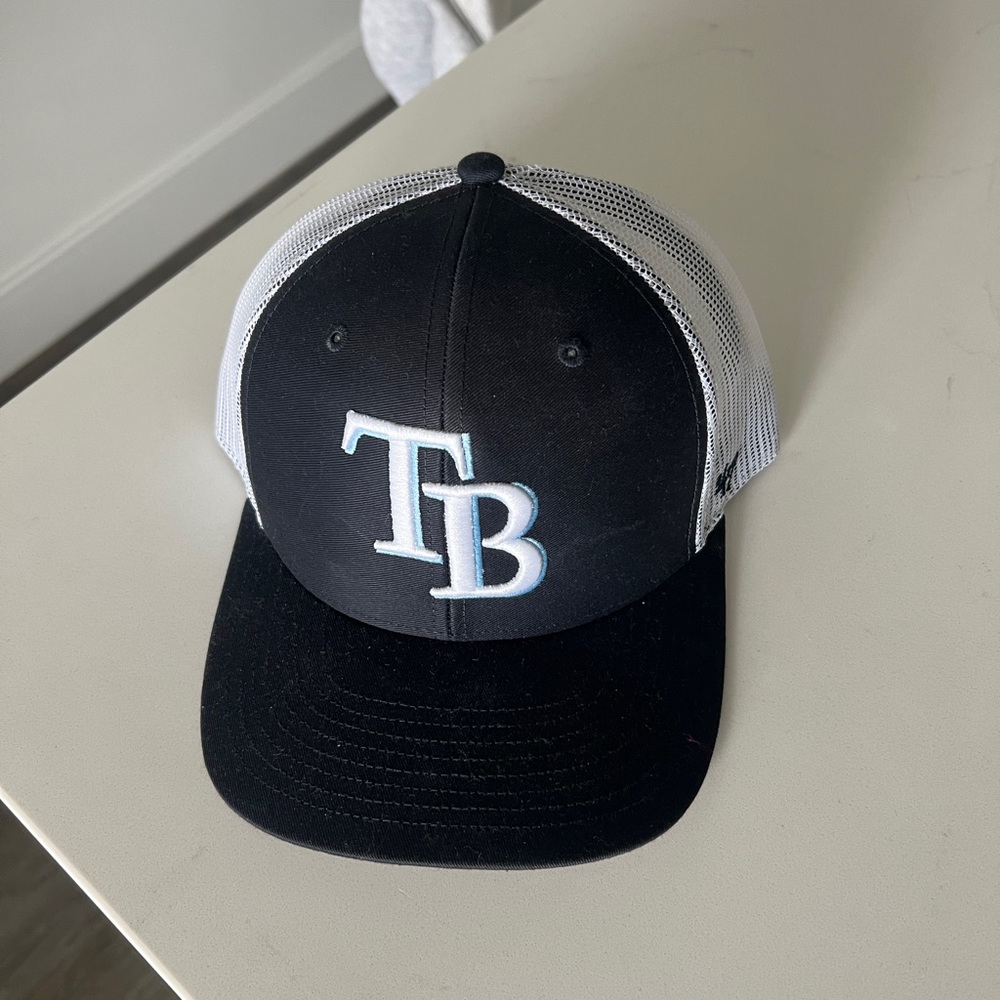 47 Brand Tampa Bay TB Black and White Mesh Trucker Hat